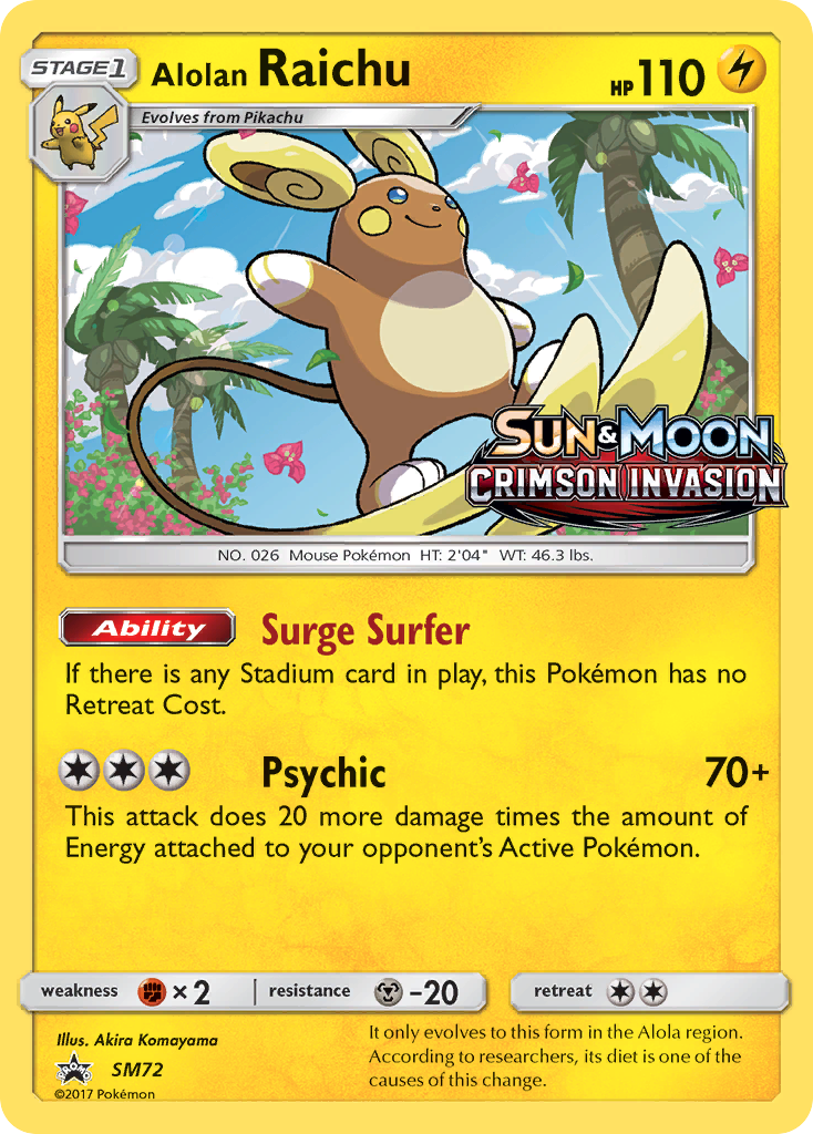 Sun & Moon Promo Alolan Raichu #72